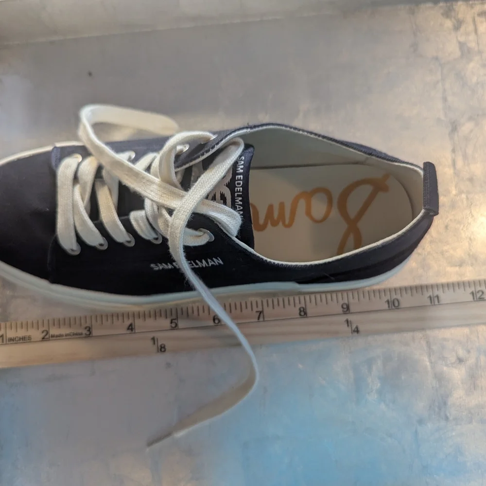 Sam Edelman Sneakers 8.5 Women's Black White Converse Style Shoes